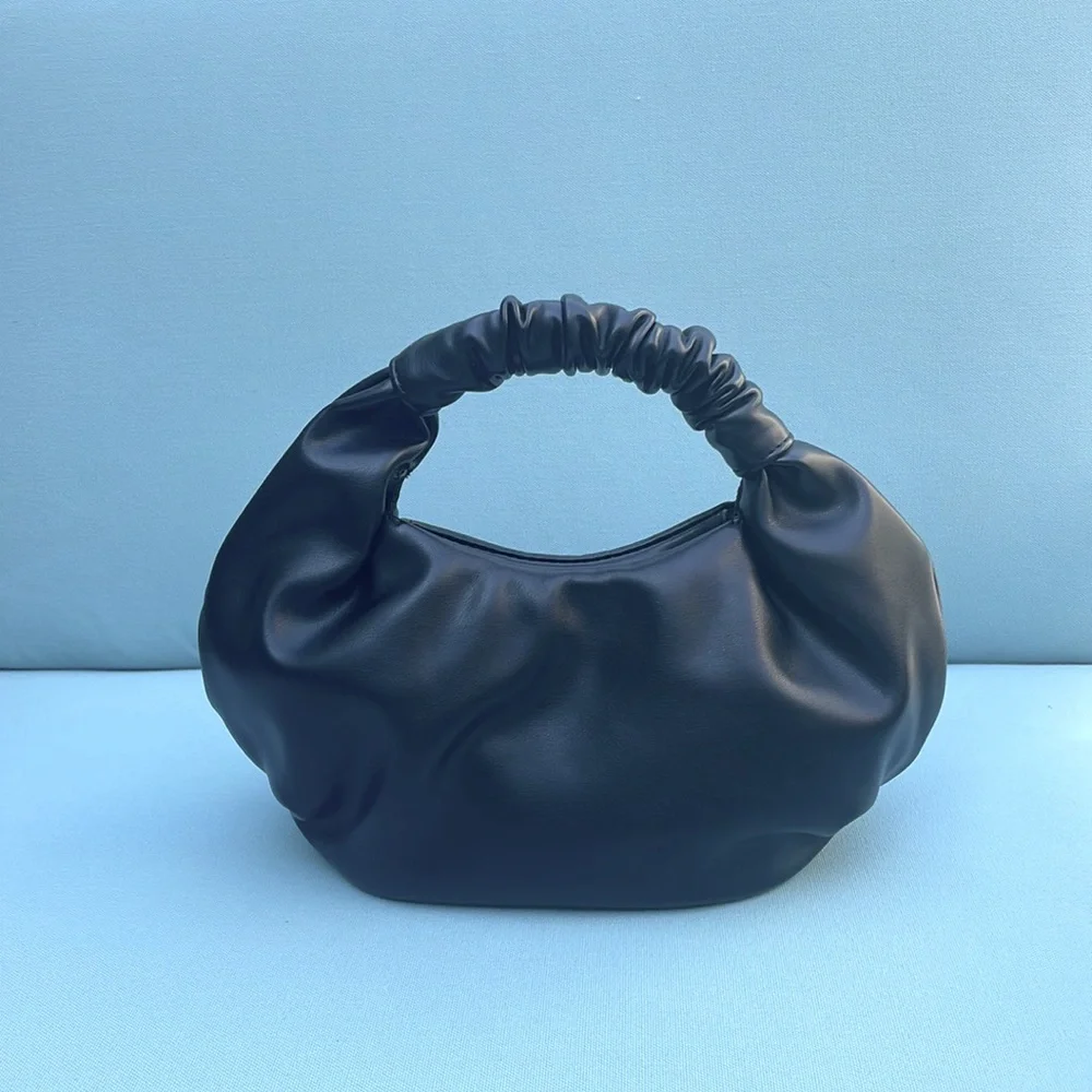 The Drop Ruched Top Handle Bag in Black - Picture 5 of 8